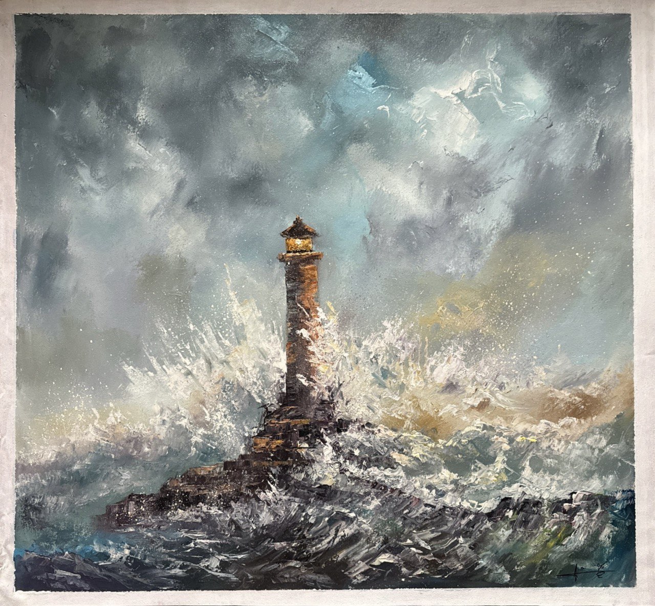 Rough Sea I, 87 x 87 cm (2023) oil on canvas