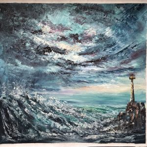 Rough Sea II, 87 x 87 cm (2023) oil on canvas