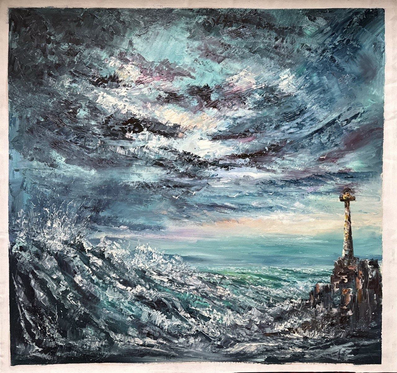 Rough Sea II, 87 x 87 cm (2023) oil on canvas