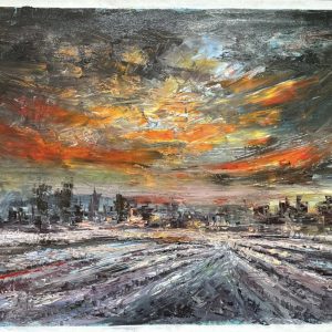 Frosty sunset, 80 x 120 cm (2023) oil on canvas