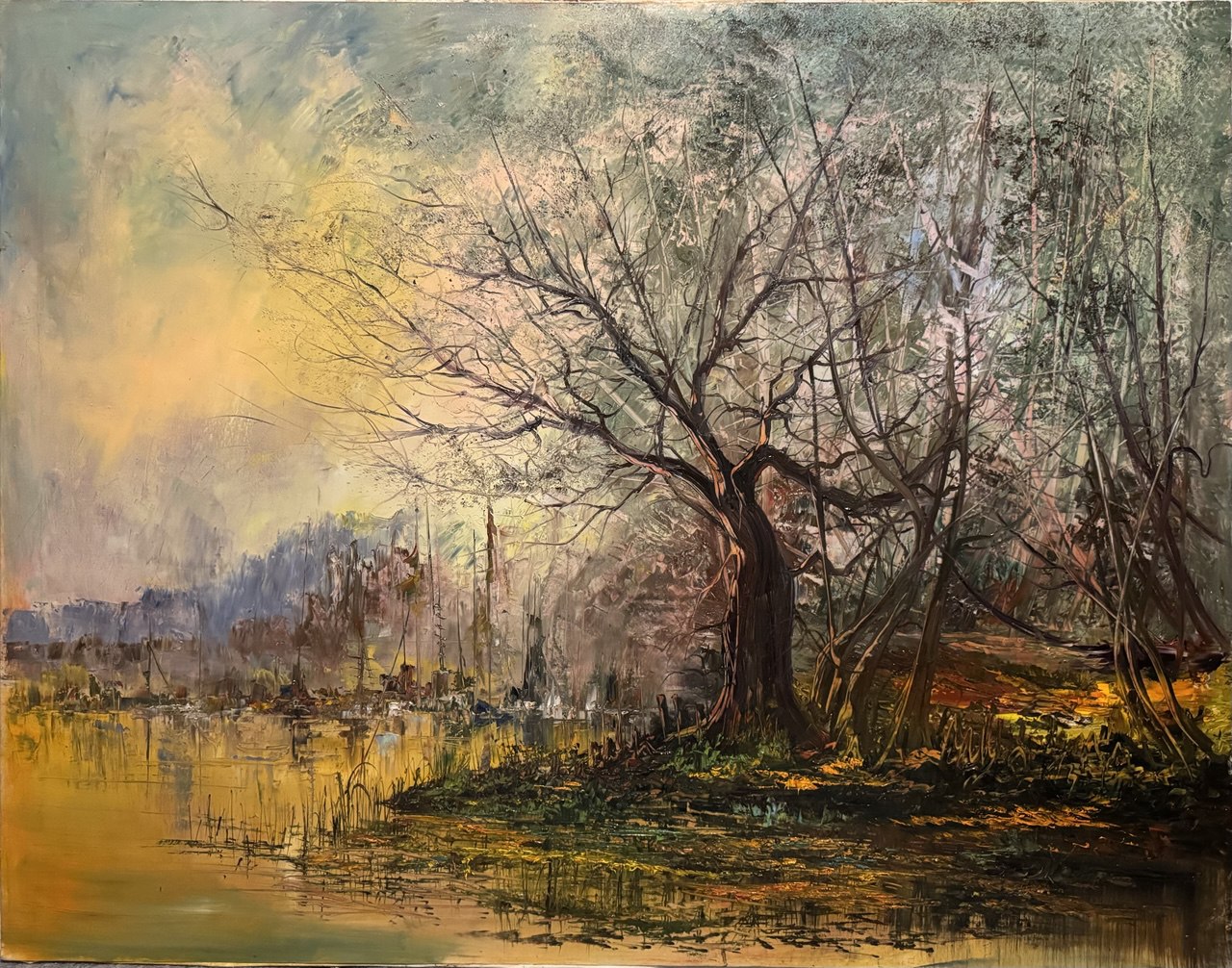 shore of Lake Wannsee, 110 x 140 cm (2024) oil on canvas